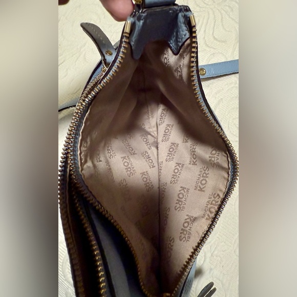 Gently Used Michael Kors Blue Leather Crossbody - Picture 7 of 8